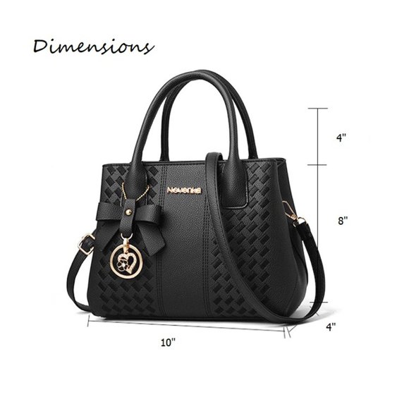 Purple Handbag with Shoulder Strap Geometric Pattern Stylish & Functional - Picture 2 of 3